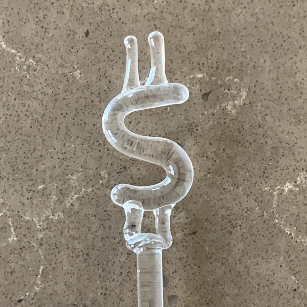 NWOT Vtg Princess House Crystal Glass Dollar Sign Swizzle Stick Stirrer